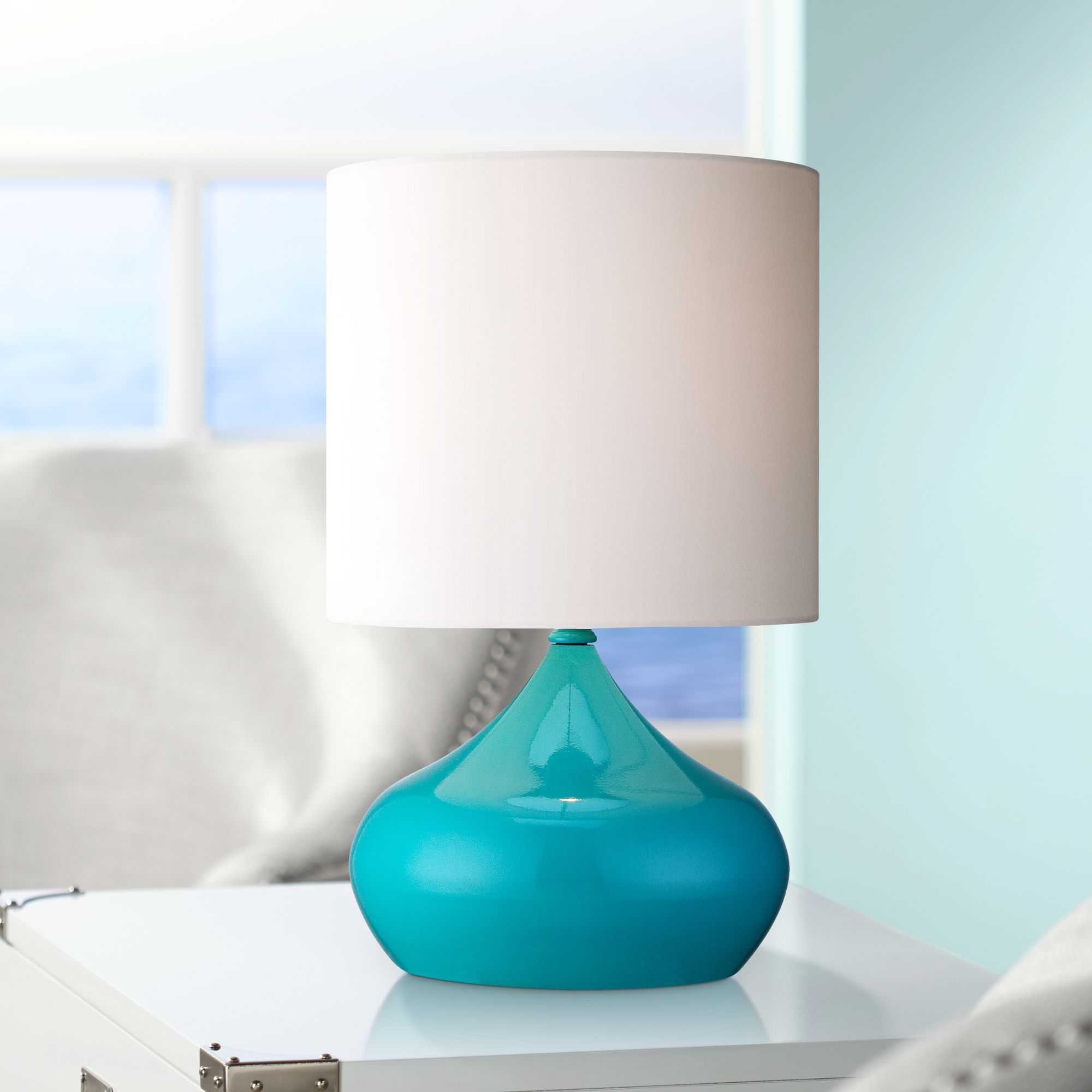 teal accent lamp