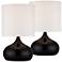 Steel Droplet Black Accent Lamps Set of 2 with WiFi Smart Sockets