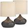 Steel Droplet Gray Accent Lamps Set of 2 with WiFi Smart Sockets