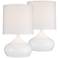 Steel Droplet White Accent Lamps Set of 2 with WiFi Smart Sockets