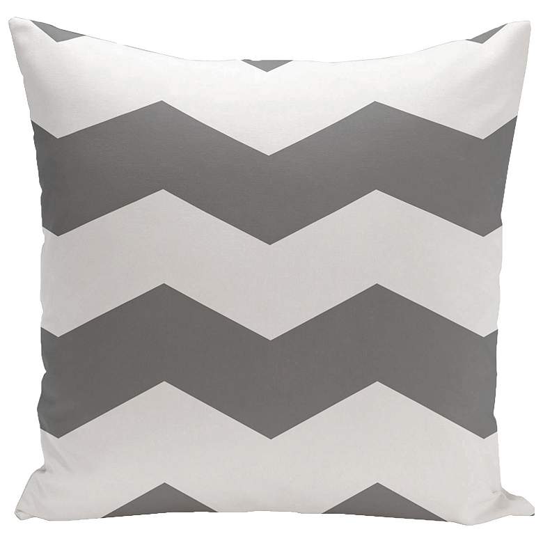 Image 1 Steel Gray Chevron 20 inch Square Outdoor Pillow