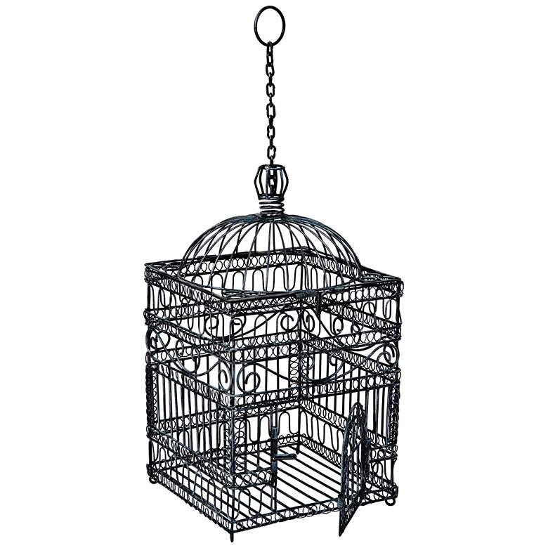 Image 1 Steel Gray Powder Coated 22 1/2 inch High Victorian Bird Cage