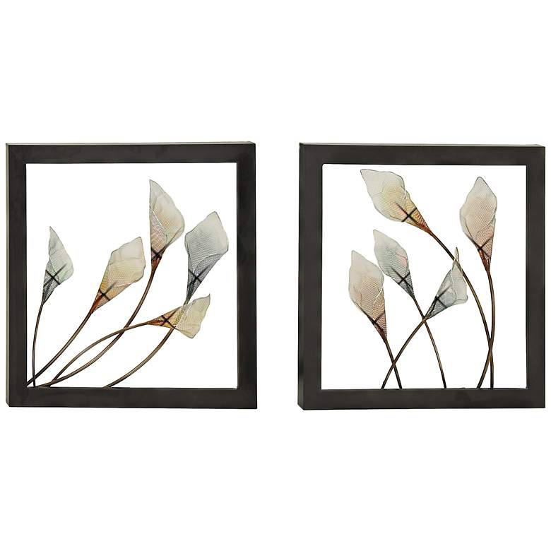 Image 1 Steel Screenlily 22 inch High LED Wall Art Set of 2
