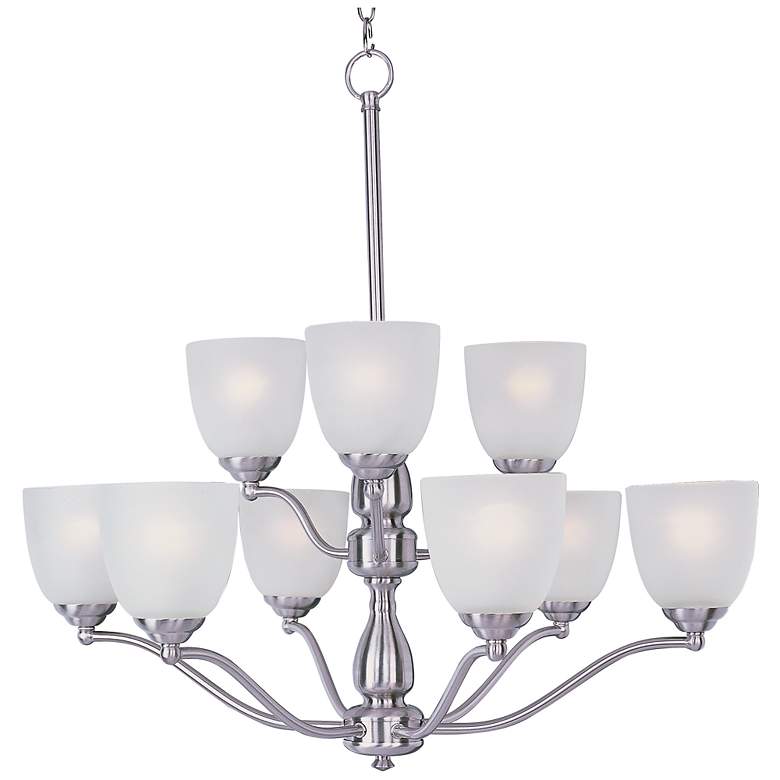 Image 1 Stefan 9-Light 30" Wide Satin Nickel Chandelier