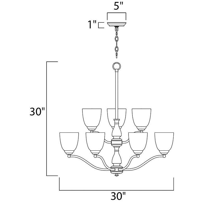 Image 2 Stefan 9-Light 30" Wide Satin Nickel Chandelier more views