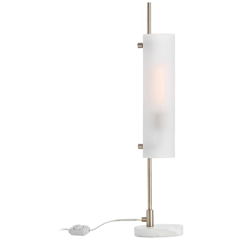 Image 1 Stefan Frosted Glass and Pale Brass Table Lamp