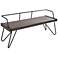 Stefani 51 1/4" Wide Metal and Walnut Wood Open Back Bench