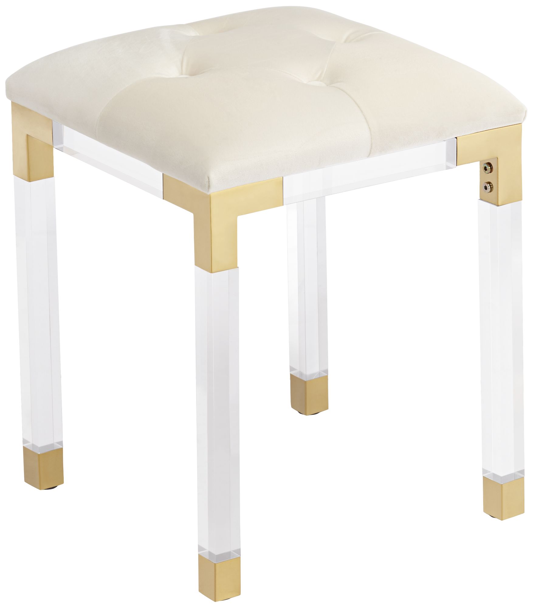 Stefania 18 1/2" High Gold and Acrylic Modern Accent Stool
