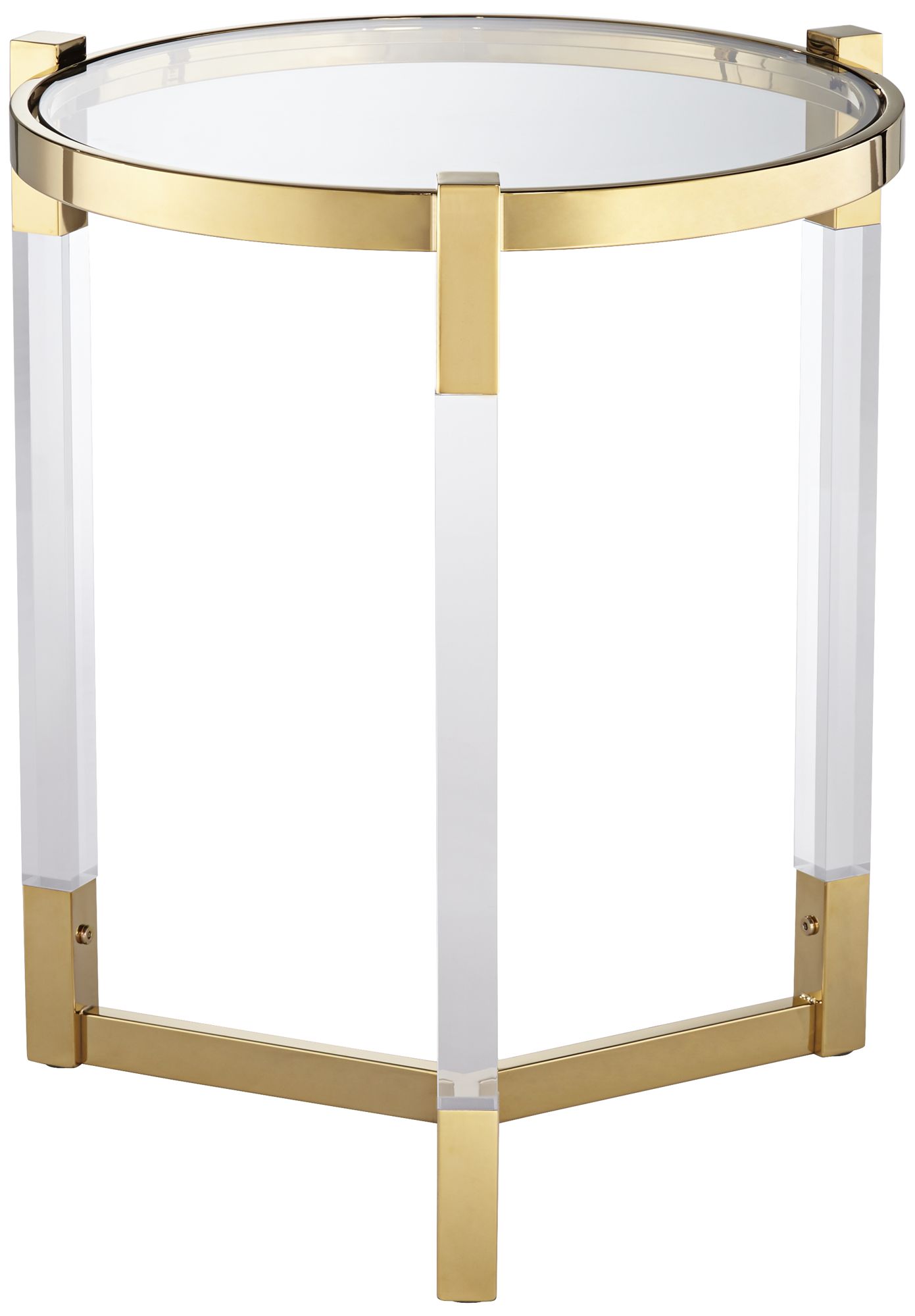 Image 3 Stefania 19" Wide Gold and Acrylic Modern Round Accent Table