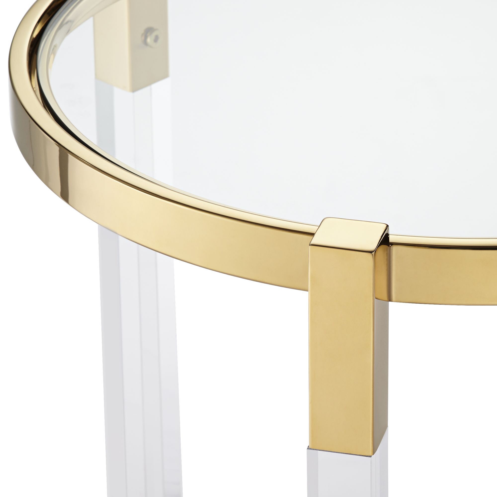 Image 4 Stefania 19" Wide Gold and Acrylic Modern Round Accent Table more views