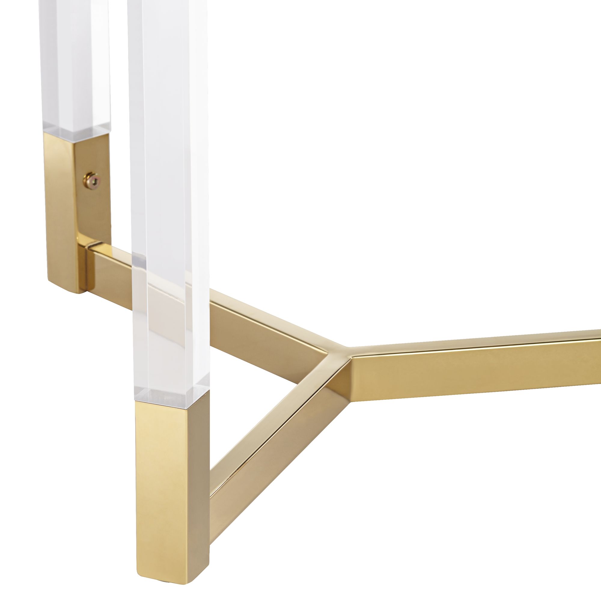 Image 5 Stefania 19" Wide Gold and Acrylic Modern Round Accent Table more views