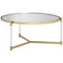 3_Stefania 36" Wide Gold and Acrylic Modern Coffee Table