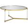 Stefania 36" Wide Gold and Acrylic Modern Coffee Table
