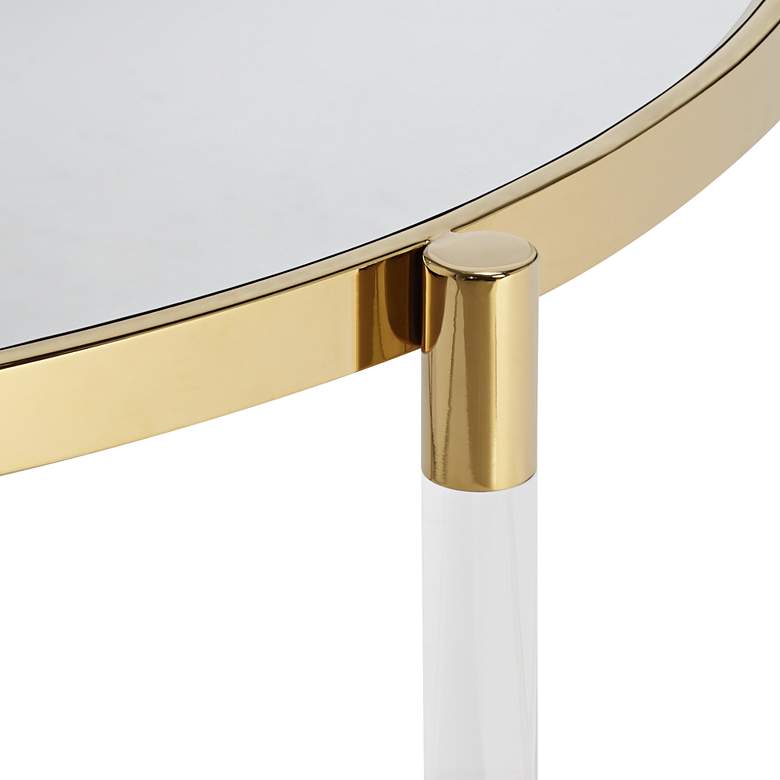 Stefania 36 inch Wide Gold and Acrylic Modern Coffee Table more views