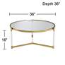 Stefania 36" Wide Gold and Acrylic Modern Coffee Table in scene
