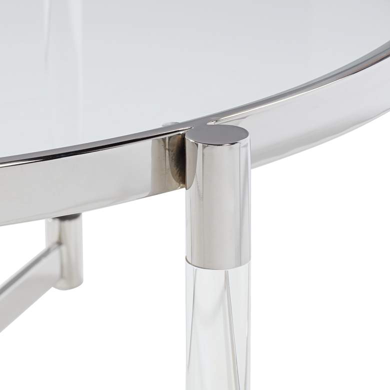 Image 4 Stefania 36" Wide Silver and Acrylic Modern Coffee Table more views