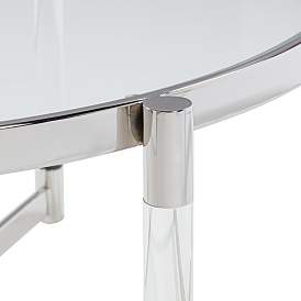 Image4 of Stefania 36" Wide Silver and Acrylic Modern Coffee Table more views