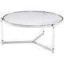 Stefania 36" Wide Silver and Acrylic Modern Coffee Table in scene