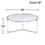 Stefania 36" Wide Silver and Acrylic Modern Coffee Table in scene