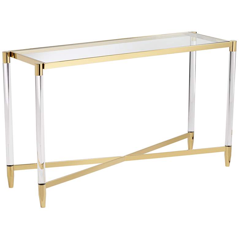 Image 3 Stefania 50" Wide Gold and Acrylic Modern Console Table