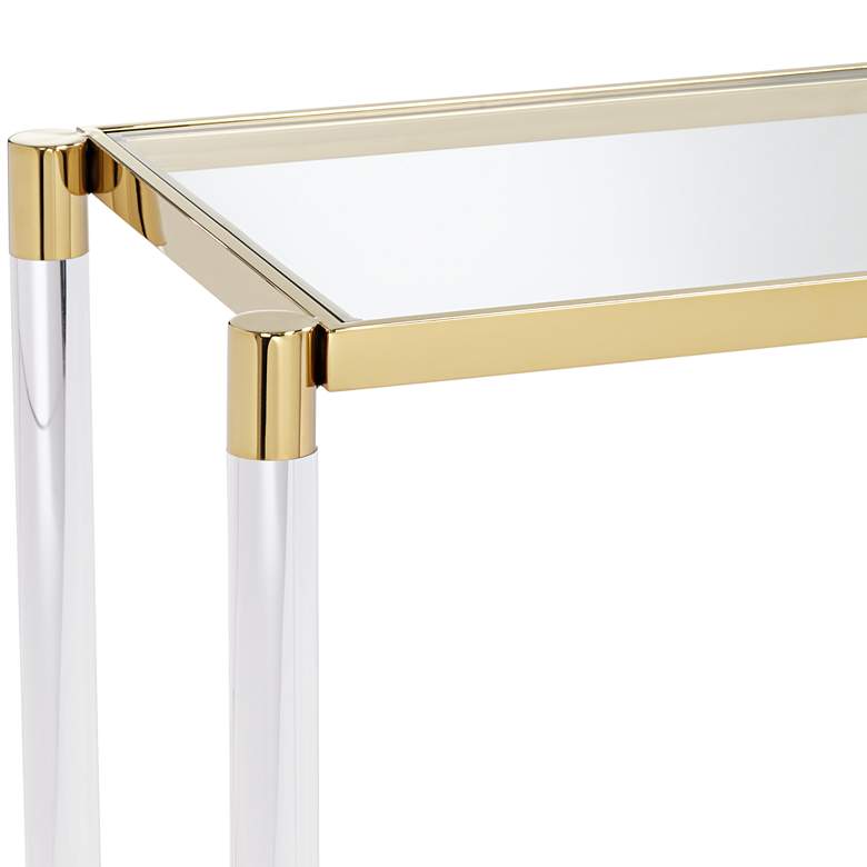 Image 3 Stefania 50 inch Wide Gold and Acrylic Modern Console Table more views