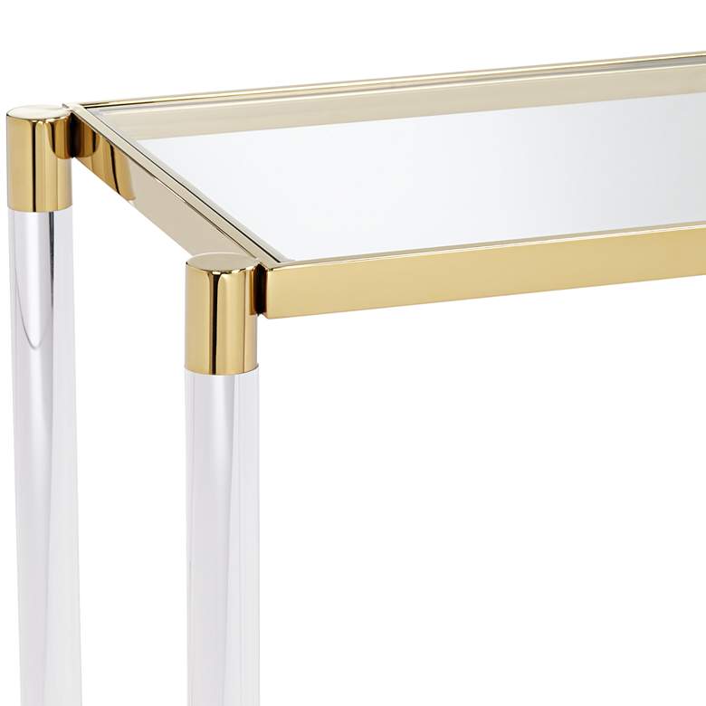 Image 4 Stefania 50" Wide Gold and Acrylic Modern Console Table more views