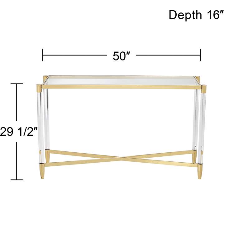 Stefania 50 inch Wide Gold and Acrylic Modern Console Table more views