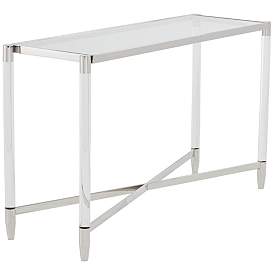 Image3 of Stefania 50" Wide Silver and Acrylic Modern Console Table