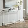 Stefania 50" Wide Silver and Acrylic Modern Console Table in scene