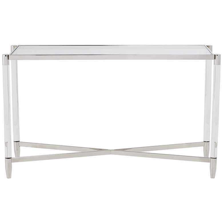 Stefania 50&quot; Wide Silver and Acrylic Modern Console Table more views