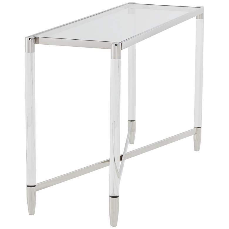 Image 7 Stefania 50 inch Wide Silver and Acrylic Modern Console Table more views