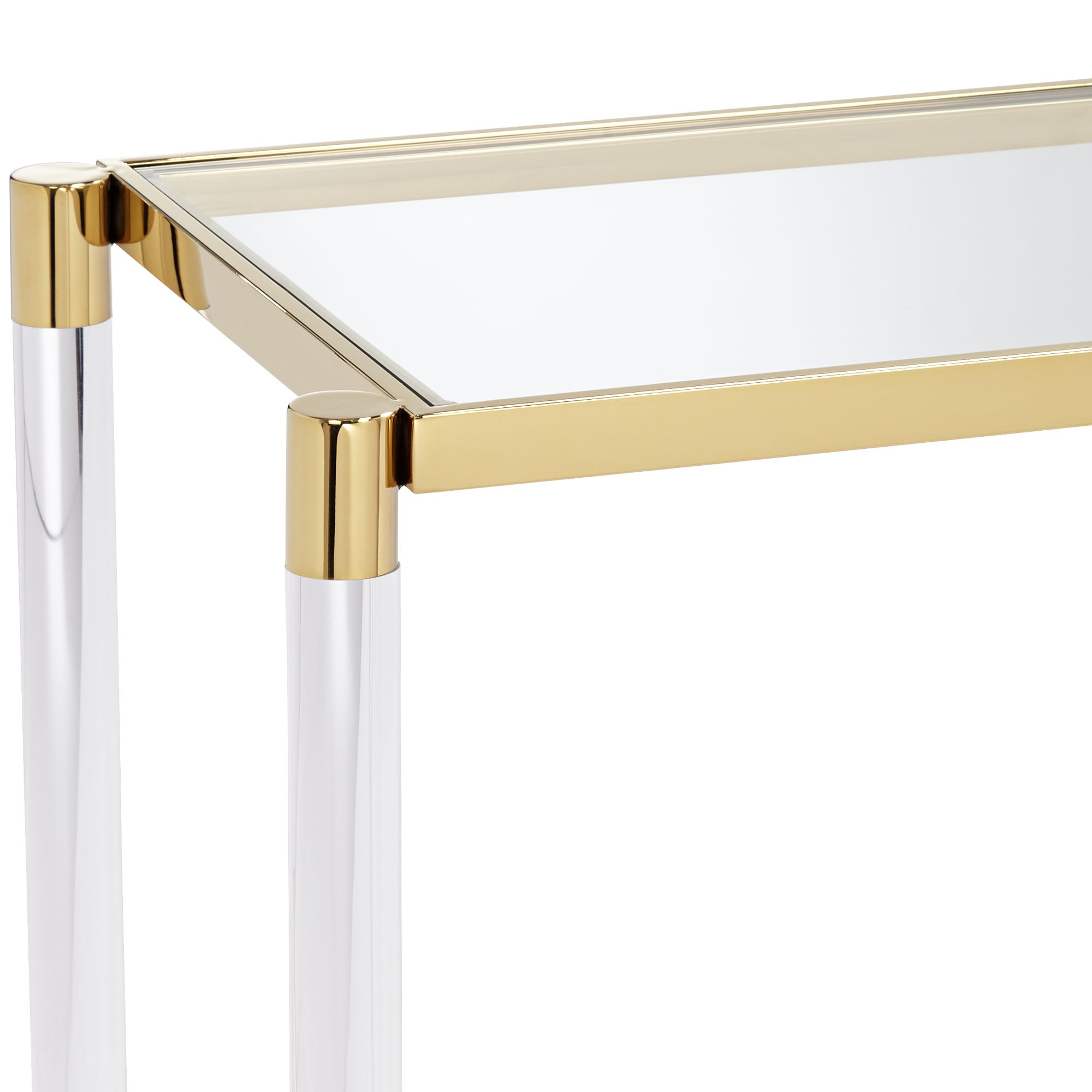 Stefania 50" Wide Gold and Acrylic Modern Console Table Image 3