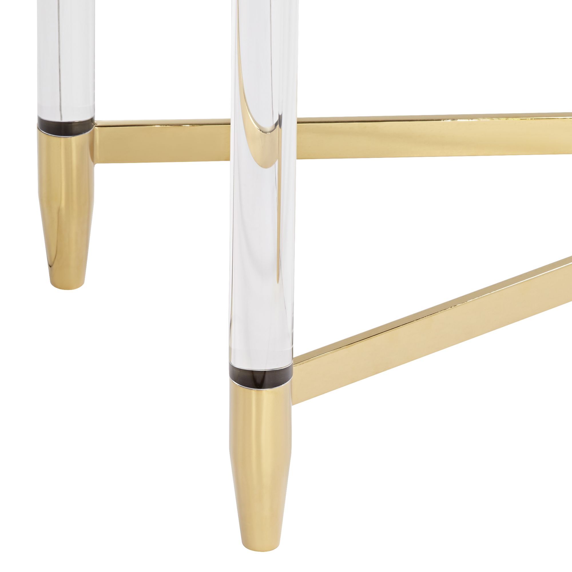 Stefania 50" Wide Gold and Acrylic Modern Console Table Image 4