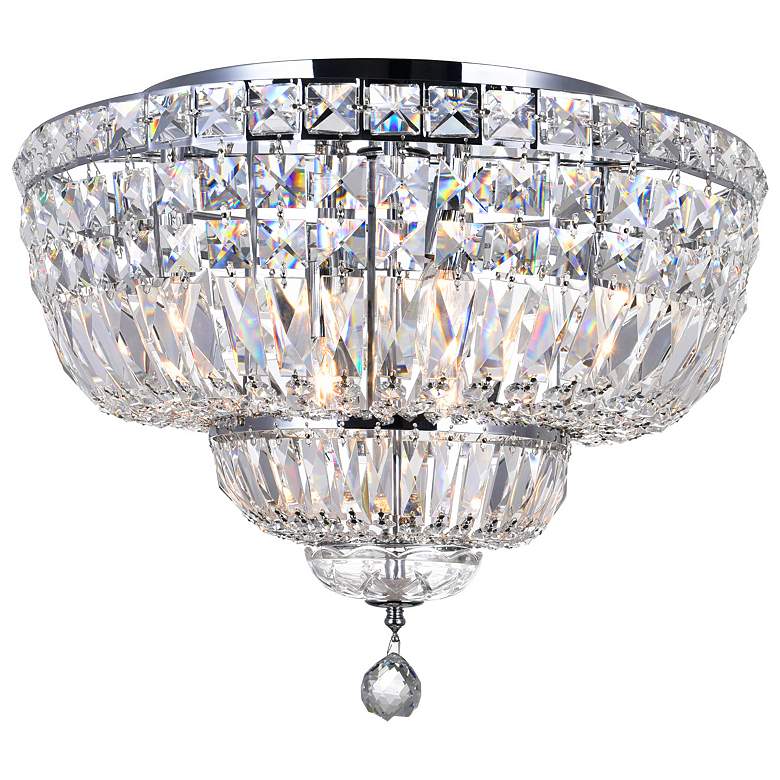 Image 1 Stefania 8 Light Bowl Flush Mount With Chrome Finish