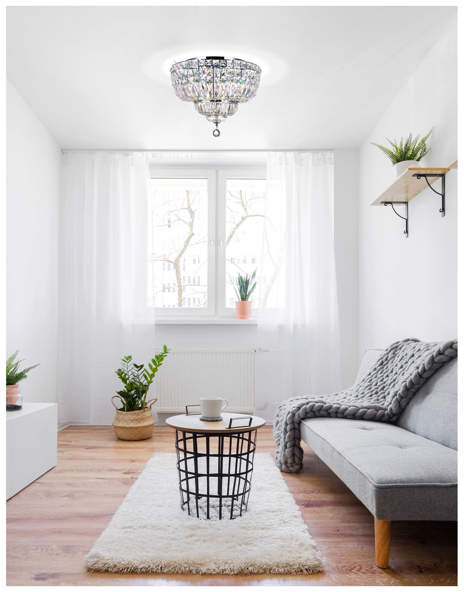 Image 4 Stefania 8 Light Chrome Flush Mount more views