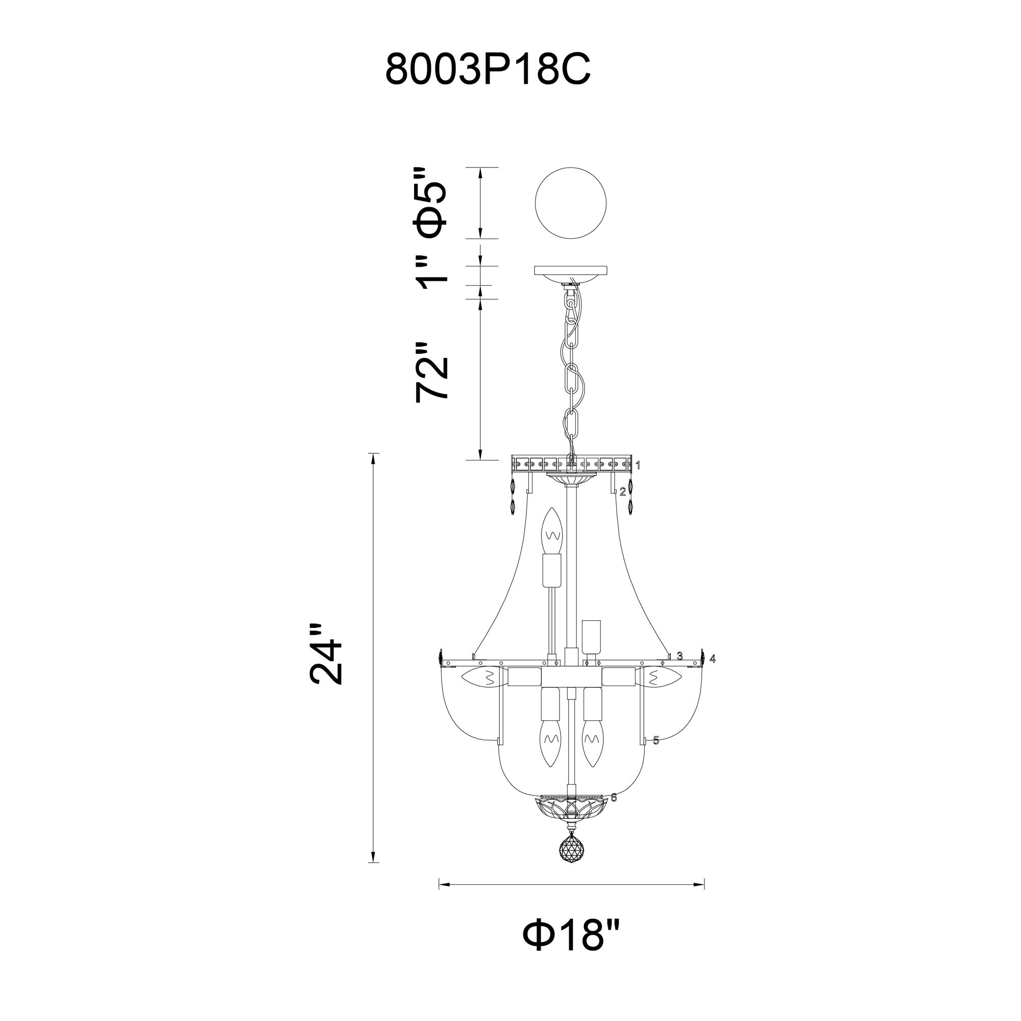 Image 6 Stefania 8 Light Down Chandelier With Chrome Finish more views