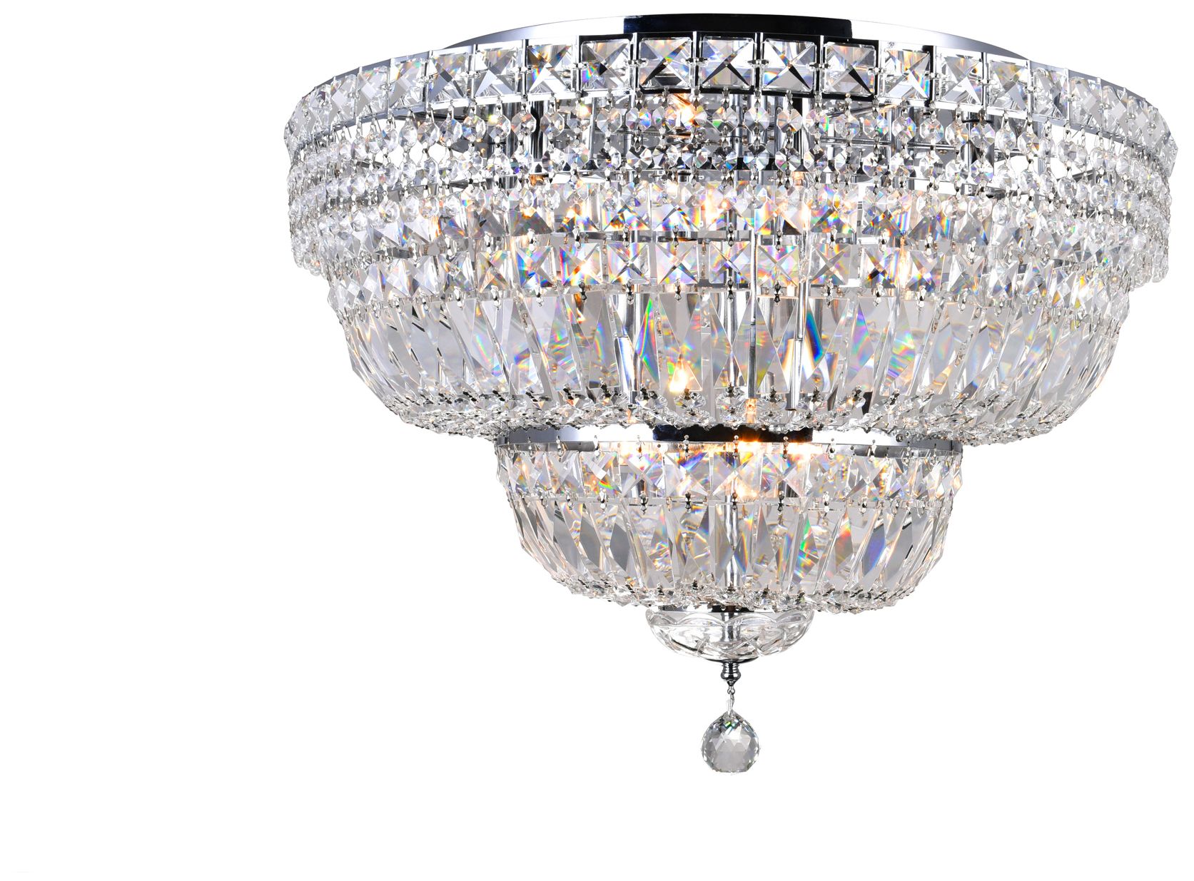Stefania 9 Light Chrome Flush Mount