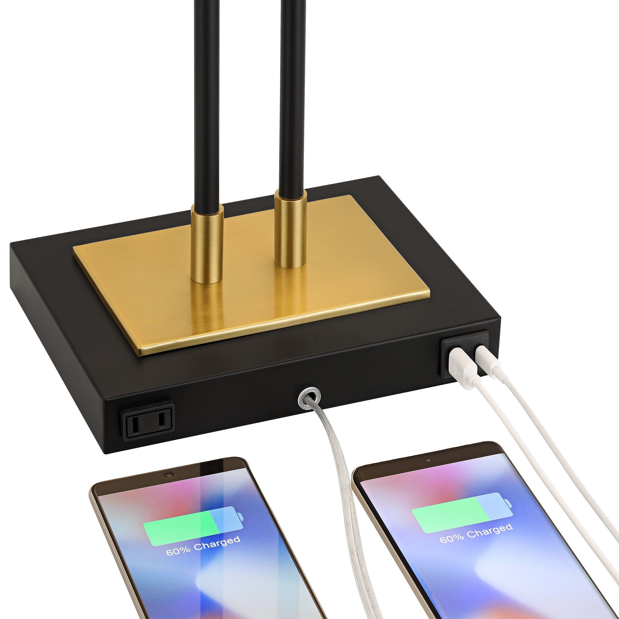 Image 5 Stefano 30 1/4"H Black Gold 2-Light Pull Chain USB Table Lamp Set of 2 more views