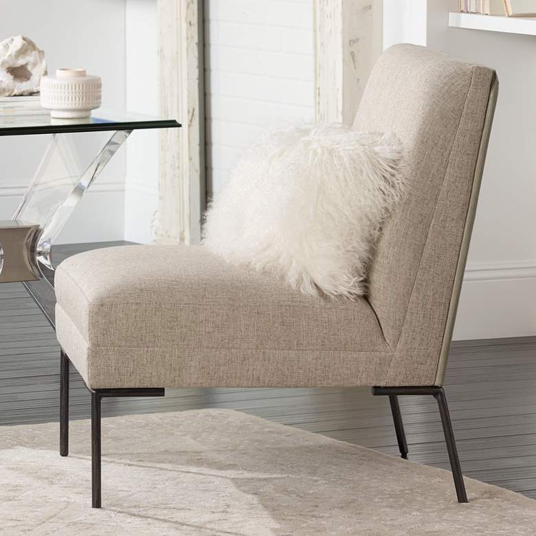 Image 1 Steffan Light Gray Upholstered Modern Accent Chair