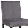 2_Steffingham 26" Gray Velvet Fabric Counter Stools Set of 2 more views