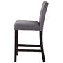 4_Steffingham 26" Gray Velvet Fabric Counter Stools Set of 2 more views