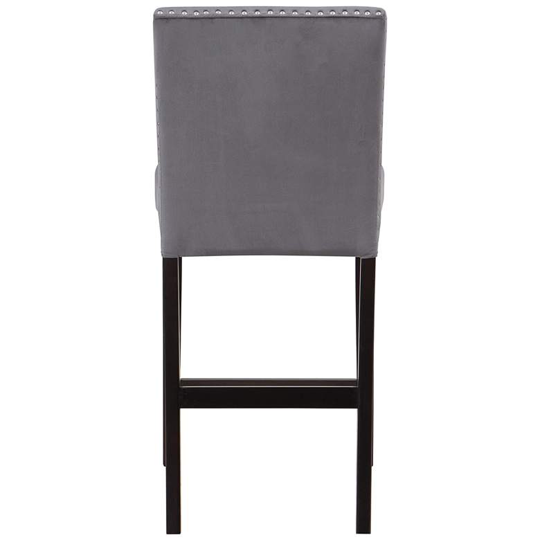 Image 5 Steffingham 26" Gray Velvet Fabric Counter Stools Set of 2 more views