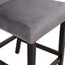 6_Steffingham 26" Gray Velvet Fabric Counter Stools Set of 2 more views
