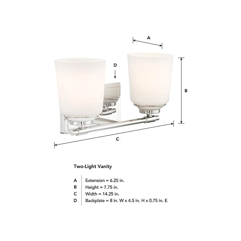 Image 7 Stella 14.25 in. 2-Light Polished Nickel Modern Vanity Light with Shade more views
