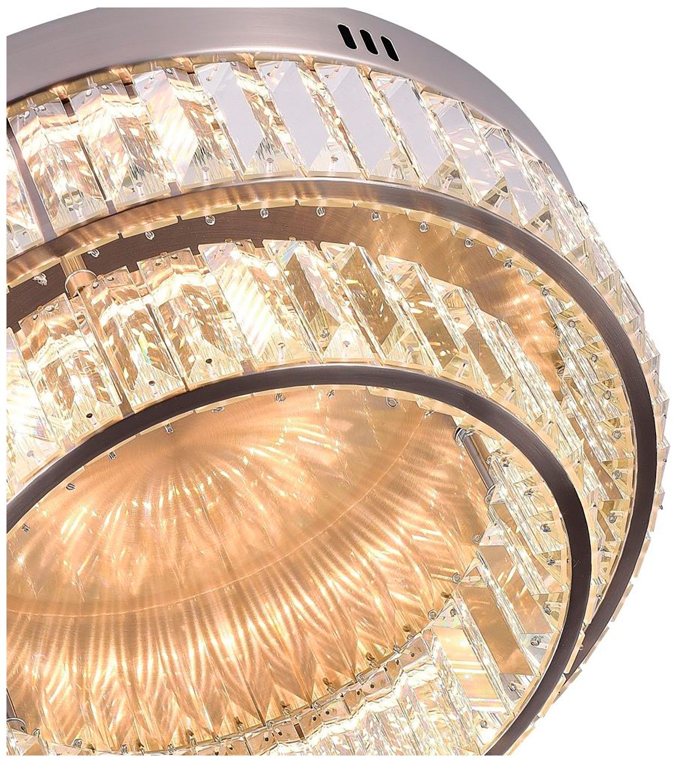 Image 5 Stella 15.74" Wide Satin Nickel Flush Mount With Clear Crystal Shade more views