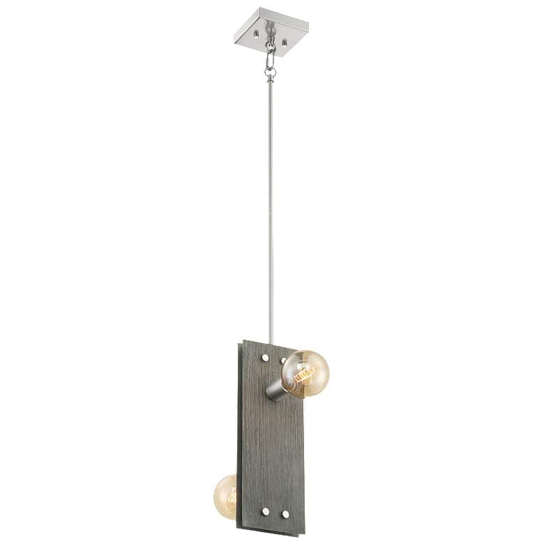 Image 1 Stella; 2 Light; Pendant; Driftwood Finish w/ Brushed Nickel Accents