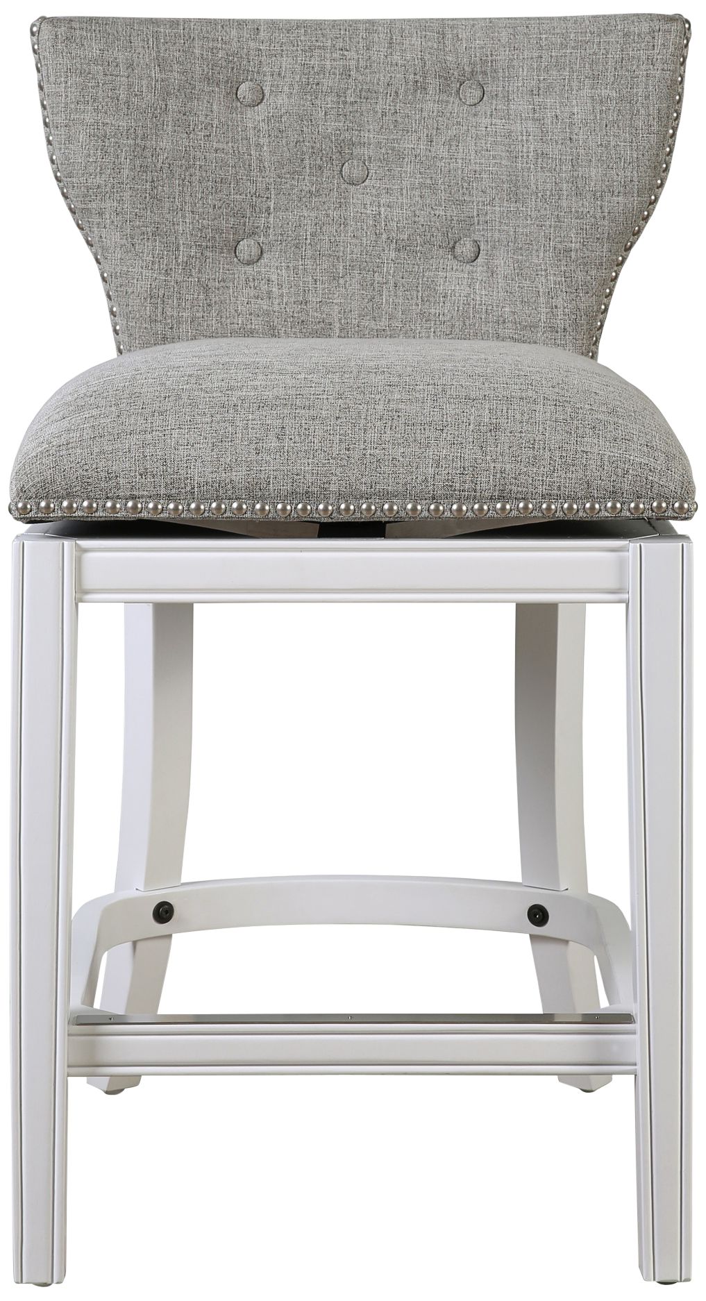 Image 4 Stella 26" Gray Tufted Fabric Swivel Counter Stool more views