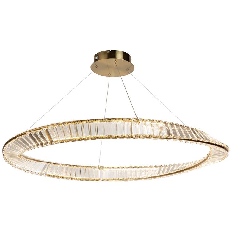 Image 1 Stella 27.5" Wide Brushed Brass 60W LED Pendant