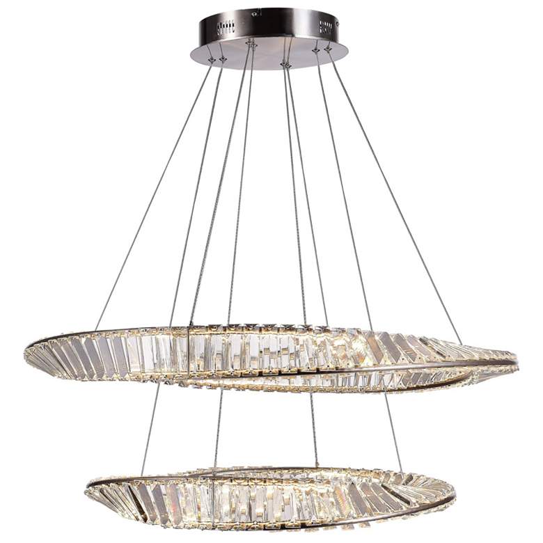 Image 1 Stella 27.75" Wide Satin Nickel 90W LED Chandelier