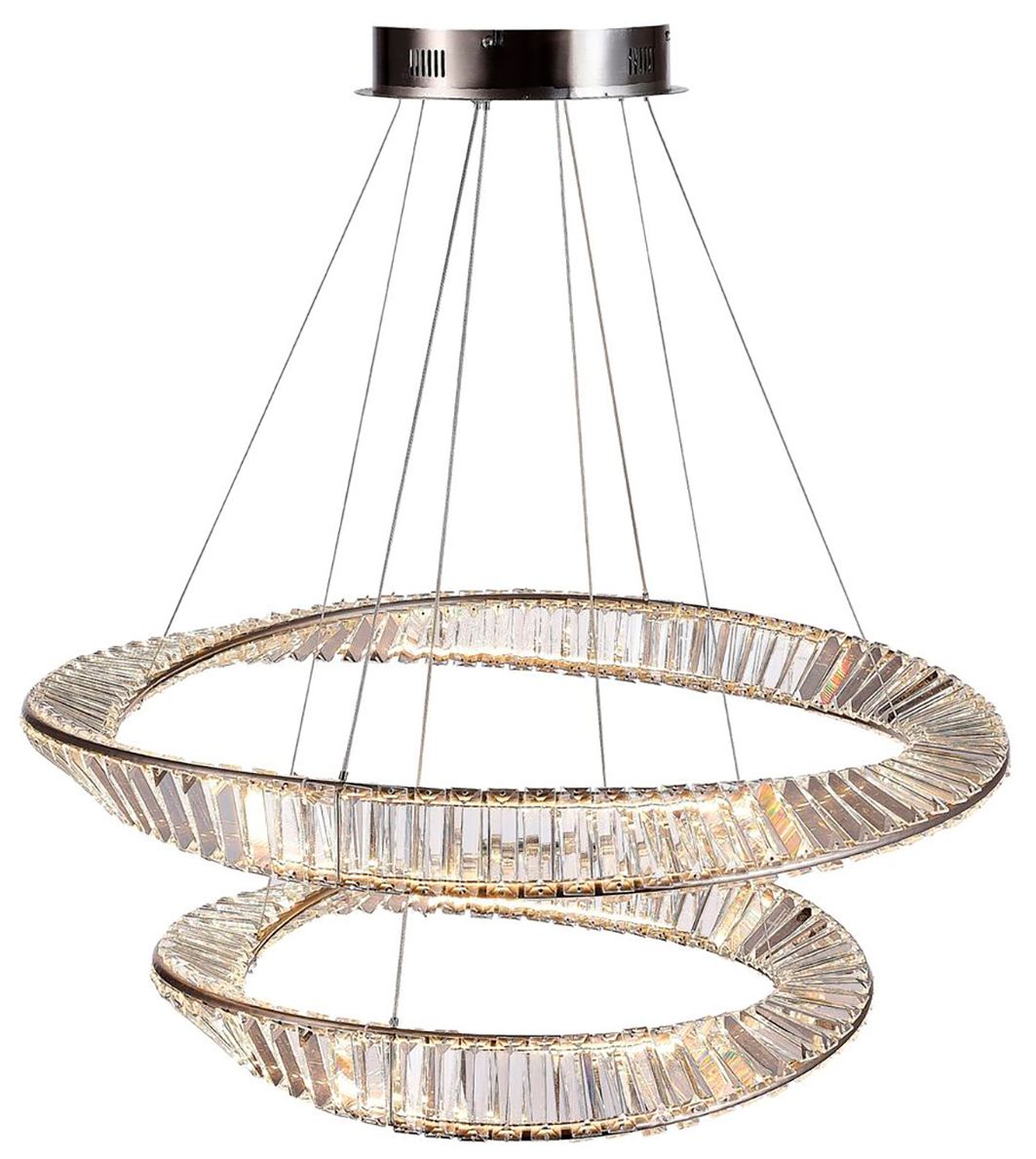 Image 2 Stella 27.75" Wide Satin Nickel 90W LED Chandelier more views